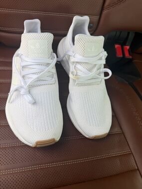 adidas Originals White Athletic Sneakers with Gum Accents